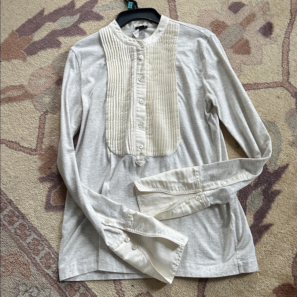 J. Crew Cream Long Sleeve Shirt